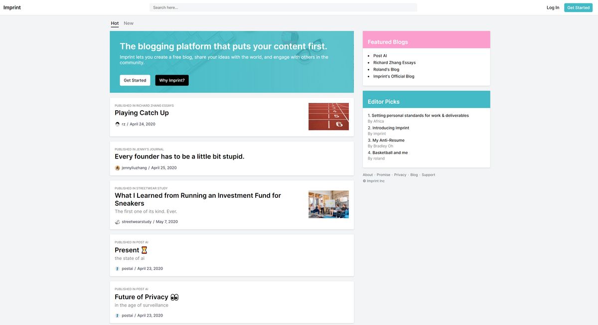 Imprint Alternatives Top 10 Blog Publishing Tools and similar websites