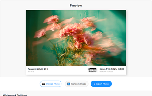 Easily customize watermark details – camera model, lens, date, GPS, and branding – all from a clean and intuitive interface.