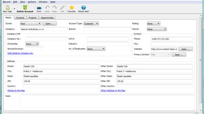 CRM - Account and contact management