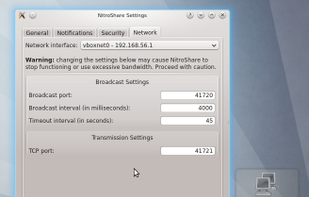 NitroShare running in KDE
