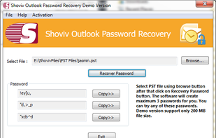 Shoviv Outlook Password Recovery screenshot 1