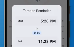 Tampon reminder screen