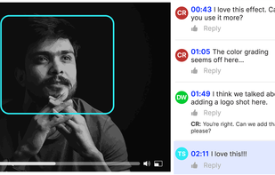 Media Review Tool: writing comments and highlighting areas of focus on a media file