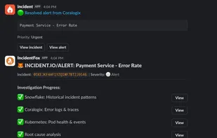 IncidentFox Slack Message Example