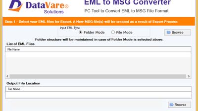 DataVare EML to MSG Converter screenshot 1