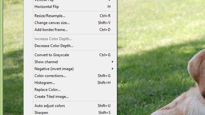 Image menu