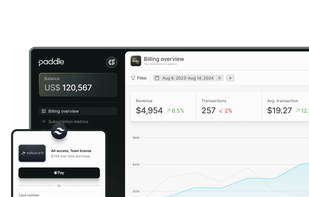 Paddle dashboard and checkout integration