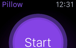 Pillow on the Apple Watch: Start screen