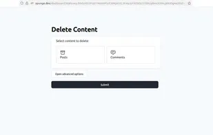 Select content to delete