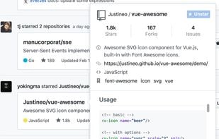 GitHub Hovercard screenshot 2