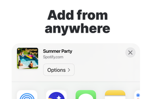 Add anything from the system sharesheet