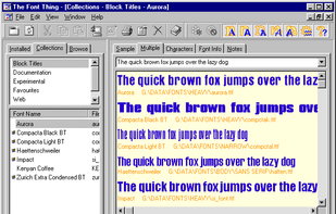 Multiple Font Sample, Custom Colours