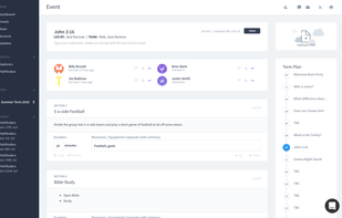 Check young people into their groups.