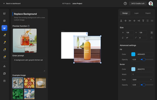 Replace background feature
