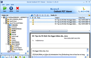 Kernel Outlook PST Viewer screenshot 1