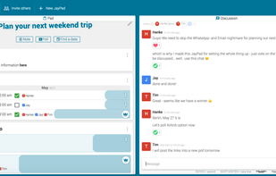 Making plans in a group: Poll different dates and options easily and in one place.