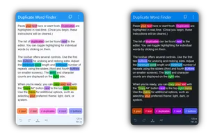 Mobile layout in light and dark modes