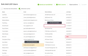 Allow users to fix CSV import errors before uploading data to your web app or endpoint.