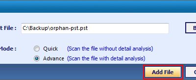 Choose the scan mode for Outlook PST file and begin the scanning.