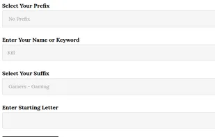 Smart Username Generator - Example Gamer Search