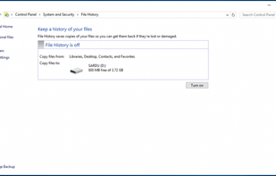 Windows File History screenshot 1
