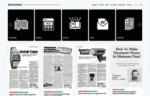 The app is a pinterest style archive of the top performing ads from the last 100 years