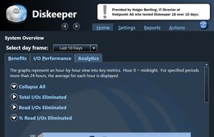 Reports page, which shows performance over time and when/what apps/what file types were cached the most.