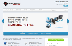 main page of scanning suite