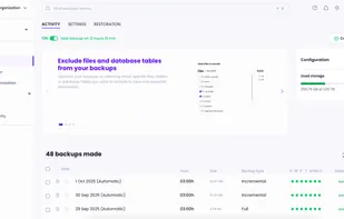 Schedule, manage, and restore backups for all your WordPress websites from Modular DS.