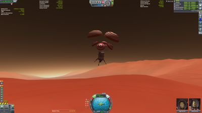 Lander vehicle about to land on mars-equivalent "Duna"