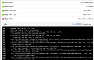 colorful display of the error logs