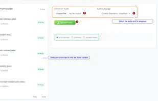 Audio Transcript UI