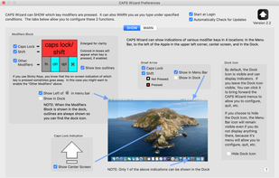 Preferences for showing indicators.