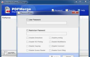Add password for the merged PDF