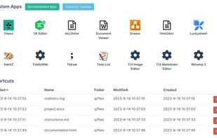 Custom apps can be added.