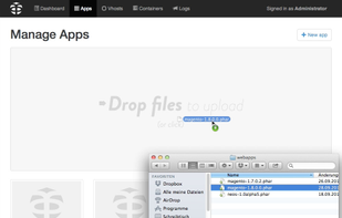 Deployment via drag & drop