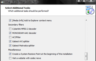 Select Additional Tasks