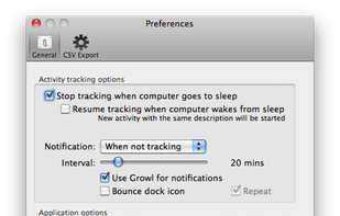 General preferences window