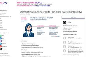 Job page on cucv.io, summary provided by Cucv AI