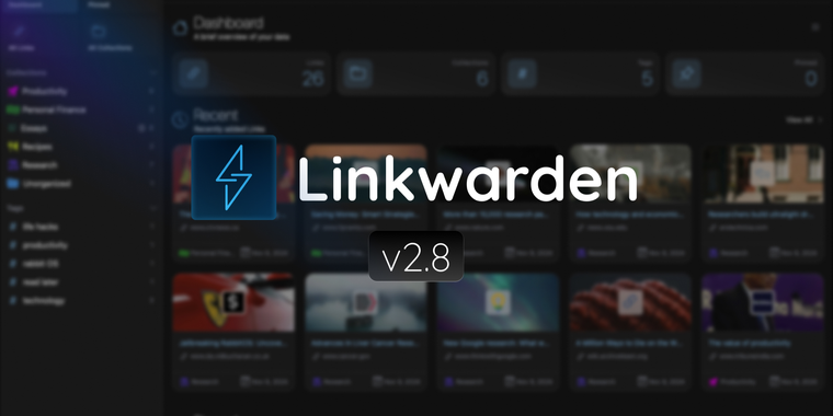 Linkwarden 2.8 brings new features and improvements for enhanced bookmark management image