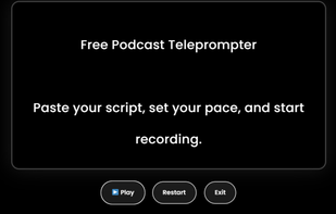 Podcast Teleprompter website 2 — teleprompter screen