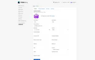 The client's profile management screen
