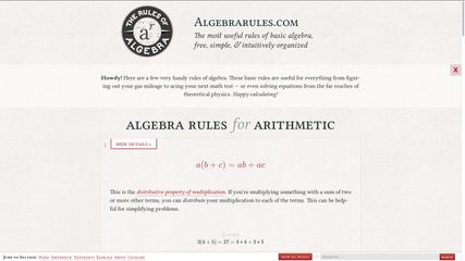 Algebrarules.com screenshot 1