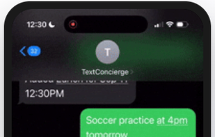 Showing calendar enteries using SMS/texting