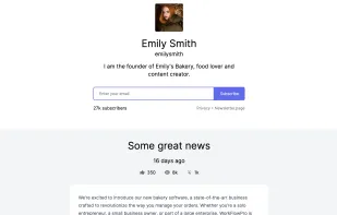 Public profile and subscribe form