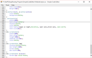 Simple Code Editor in CSS mode with light theme