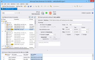 dbForge Data Generator for MySQL screenshot 1