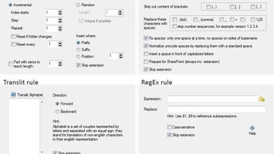 Rules: Serialize, Cleanup, Translit, RegEx
