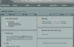 A selected song page