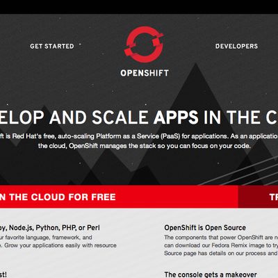 OpenShift homepage
